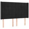 vidaXL Kopfteil mit Ohren Schwarz 147x16x118/128 cm Samt