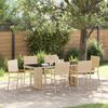 vidaXL Garten Essgruppe 7 pcs Beige Poly-Rattan