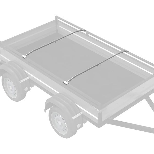vidaXL geeignet f&uuml;r flache Planenhalterung 2 pcs Silber 100-145 cm