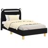 vidaXL Kinderbettgestell mit Kopfteil Schwarz 80 x 160 cm Stoff