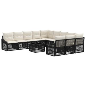 vidaXL Gartensofa-set 12 stk. Schwarz Poly-Rattan