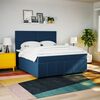 vidaXL Boxspringbett mit Matratze Blau 180x200 cm Stoff