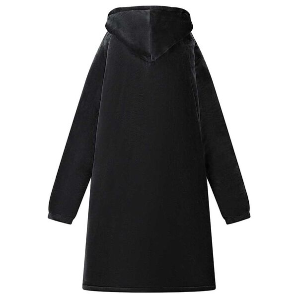 vidaXL Decken-Hoodie Schwarz M Fleece und Flanell