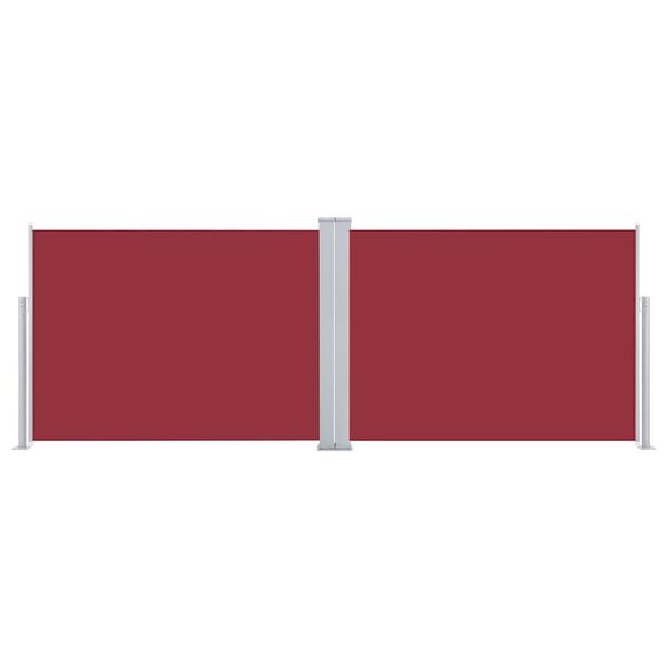 vidaXL Ausziehbare Seitenmarkise Rot 120 x 1000 cm