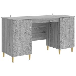 vidaXL Schreibtisch Sonoma-Grau 142,5 x 50 x 75 cm Holzwerkstoff