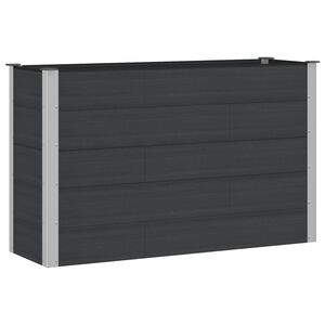 vidaXL Hochbeet Schwarz 150 x 50 x 91 cm WPC und Aluminium