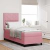 vidaXL LED Boxspringbett mit Matratze Rosa 80 x 200 cm Samt