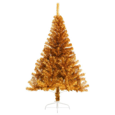 vidaXL Künstlicher Halb-Weihnachtsbaum mit Ständer Gold 120 cm PET