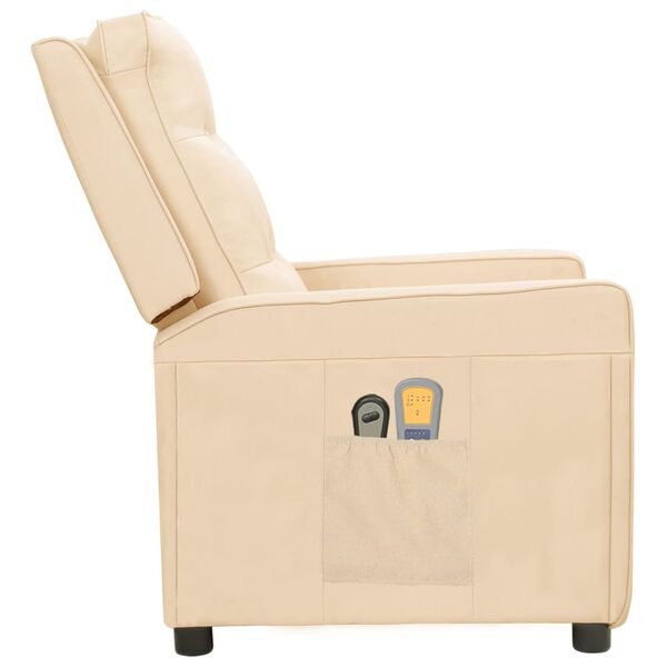 vidaXL Massagesessel Elektrisch Creme Stoff