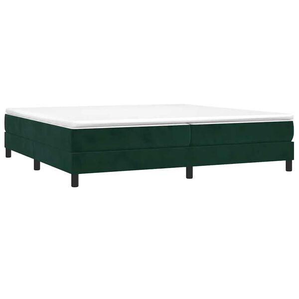 vidaXL Boxspringbett mit Matratze Dunkelgr&uuml;n 200x200 cm Samt