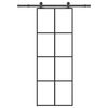 vidaXL Schiebet&uuml;r mit Beschlag 76x205 cm ESG-Glas & Aluminium