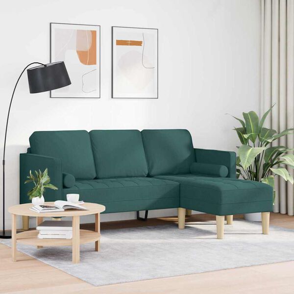 vidaXL Sofa Set mit Kissen Dunkelgr&uuml;n Polyester