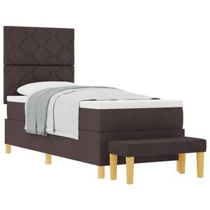 vidaXL Boxspringbett mit Kopfteil Dunkelbraun 200 x 80 cm Stoff