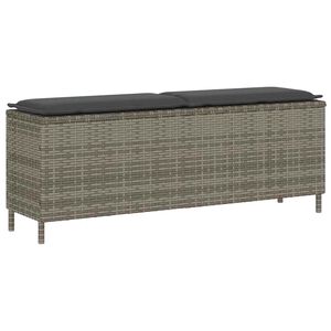 vidaXL Gartenbank mit Kissen Grau 110x30x40,5 cm Poly Rattan