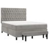 vidaXL Boxspringbett mit Matratze Hellgrau 140x190 cm Samt
