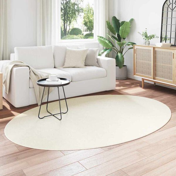 vidaXL Bereichsteppiche Oval HUARTE Creme 160 x 230 cm 100 %Polyester