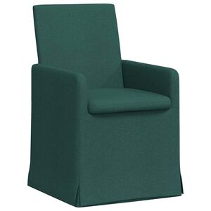 vidaXL Esszimmerst&uuml;hle 2 stk. Stoff Dunkelgr&uuml;n 57 x 68 x 94 cm