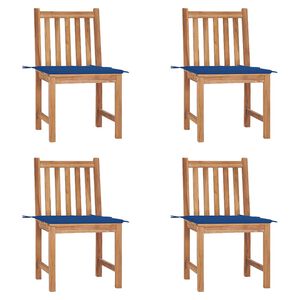 vidaXL Gartenst&uuml;hle 4 Stk. mit Kissen Massivholz Teak