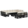 vidaXL Gartensofa-set 14 stk. Schwarz und Cremewei&szlig; Poly-Rattan