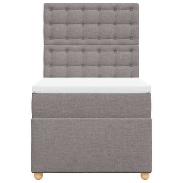 vidaXL Boxspringbett mit Matratze Taupe 90x200 cm Stoff