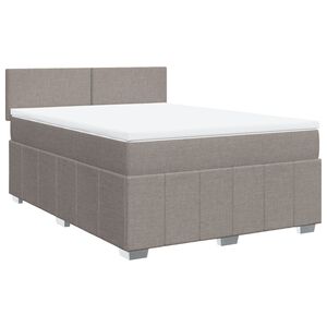 vidaXL Boxspringbett mit Matratze Taupe 140x200 cm Stoff