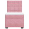 vidaXL Boxspringbett mit Matratze Rosa 90x200 cm Samt