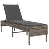 vidaXL Sonnenliege mit Auflage Grau 55x200x44 cm Poly Rattan