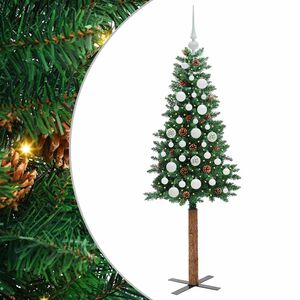 vidaXL Schlanker Weihnachtsbaum mit 150 LEDs mit St&auml;nder Gr&uuml;n 150 cm