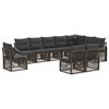 vidaXL Gartensofa-set 10 pcs Grau Poly-Rattan