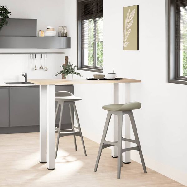 vidaXL Bartischbeine 4 Stk. Wei&szlig; 110-112 cm Stahl