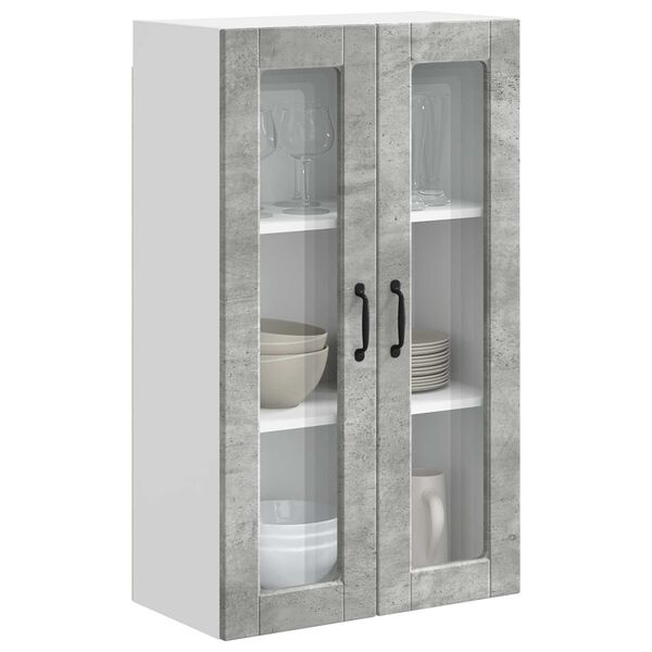 vidaXL K&uuml;chenschrank mit T&uuml;r Beton Grau 60 x 31 x 100 cm Holzwerkstoff