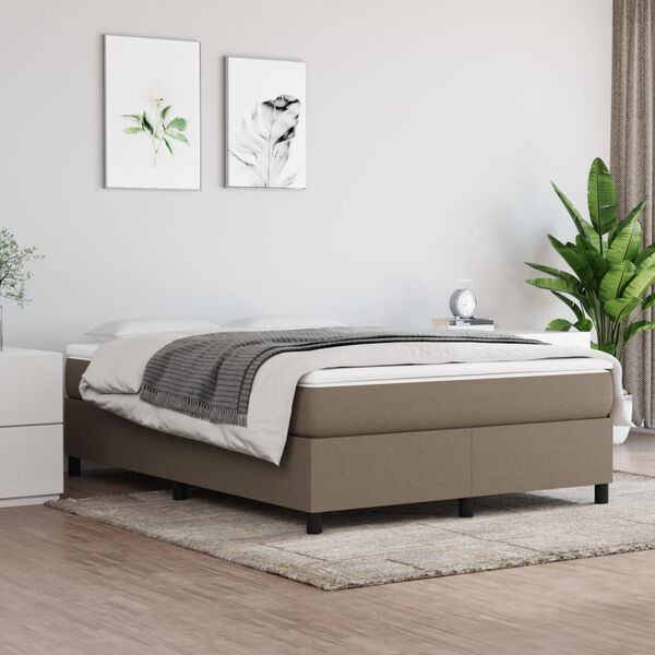 vidaXL Boxspringbettgestell Taupe 140x190 cm Stoff