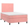 vidaXL Boxspringbett mit Matratze Rosa 120x190 cm Samt