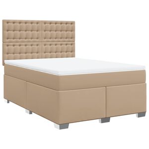 vidaXL Boxspringbett Matratze Cappuccino-Braun 160x200 cm Kunstleder