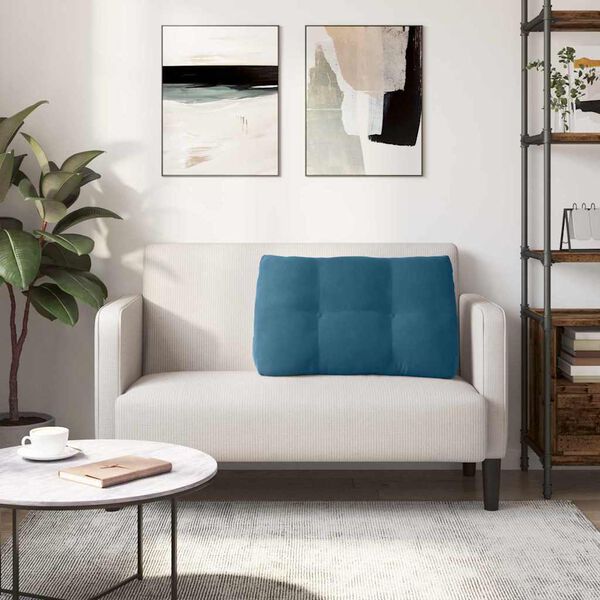 vidaXL R&uuml;ckenkissen Blau 80 x 24 x 50 cm Samt