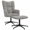 vidaXL Relaxsessel mit Hocker Hellgrau Samt