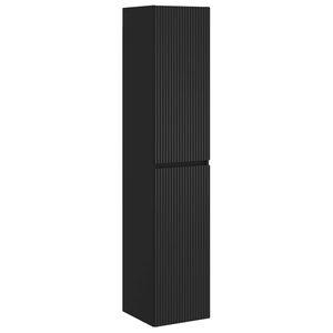 vidaXL Wandmontierter Badezimmerschrank Schwarz 33 x 34,5 x 160 cm