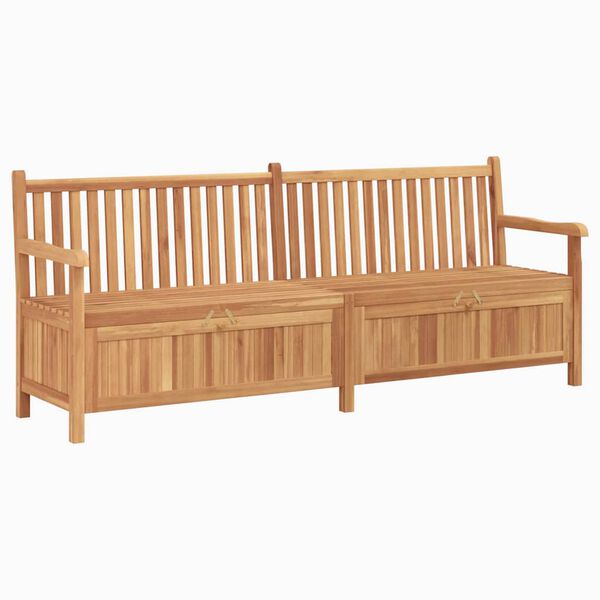 vidaXL Bank mit Speicher Braun 228 x 60 x 90 cm Massivholz Teak