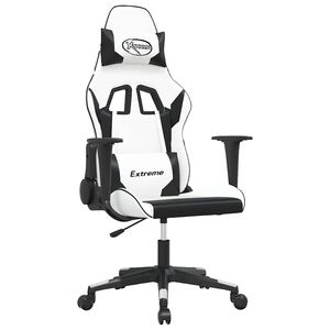 vidaXL Gaming-Stuhl Wei&szlig; und Schwarz Kunstleder