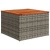 vidaXL Gartentisch Grau 55x55x37 cm Poly Rattan und Akazienholz