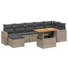 vidaXL 8-tlg. Garten-Sofagarnitur mit Kissen Grau Poly Rattan