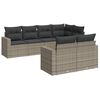 vidaXL 7-tlg. Garten-Sofagarnitur mit Kissen Grau Poly Rattan