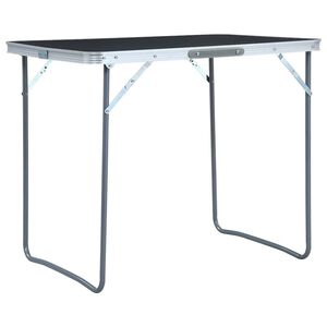 vidaXL Campingtisch mit Metallgestell Klappbar 80x60 cm Grau