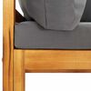 vidaXL Modular-Ecksofa mit Dunkelgrauen Kissen Akazie Massivholz