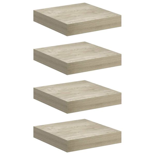 vidaXL Schwebende Wandregale 4 Stk. Eichefarben 23x23,5x3,8cm MDF