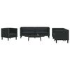 vidaXL Wohnzimmer Couch 3 pcs Schwarz 194 x 74,5 x 70,5 cm Kunstleder
