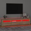 vidaXL TV-Schrank mit LED-Leuchten Sonoma-Eiche 195x35x40 cm
