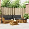 vidaXL Outdoor-Sofagarnitur mit Kissen 6 pcs Natur und Anthrazit