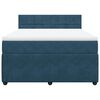 vidaXL Boxspringbett mit Matratze Blau 140x190 cm Samt