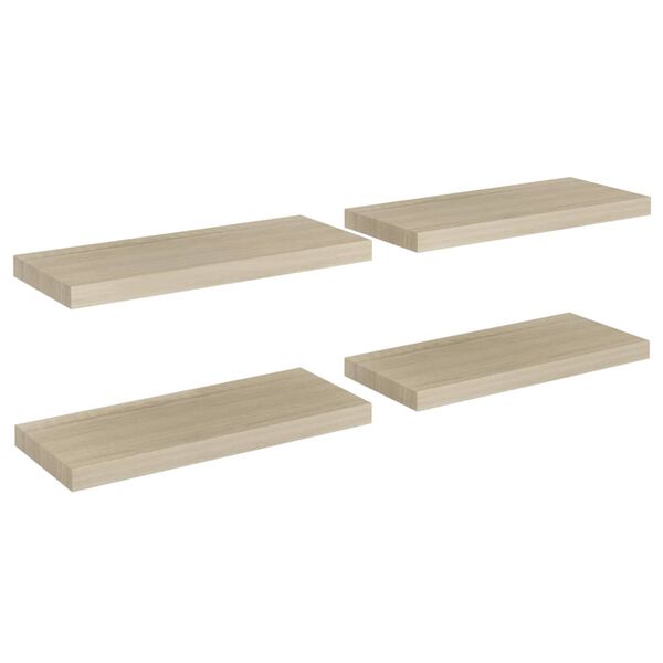 vidaXL Schwebende Wandregale 4 Stk. Eichefarben 60x23,5x3,8cm MDF